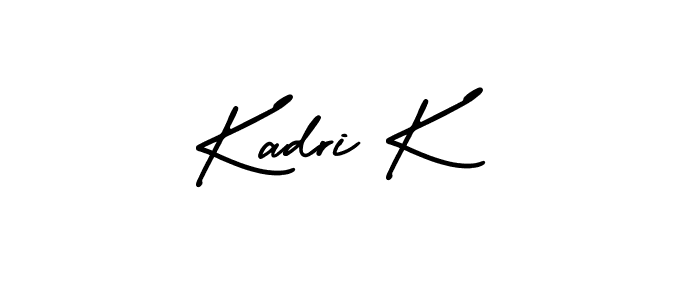 Use a signature maker to create a handwritten signature online. With this signature software, you can design (AmerikaSignatureDemo-Regular) your own signature for name Kadri K. Kadri K signature style 3 images and pictures png