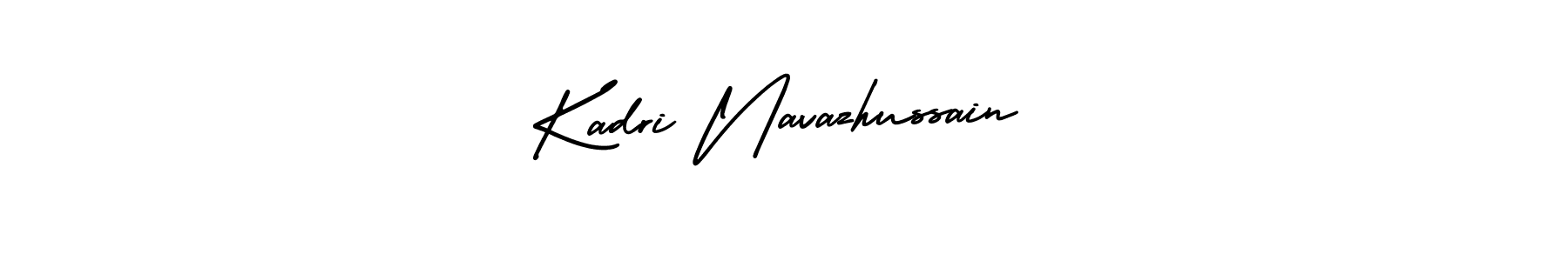 You should practise on your own different ways (AmerikaSignatureDemo-Regular) to write your name (Kadri Navazhussain) in signature. don't let someone else do it for you. Kadri Navazhussain signature style 3 images and pictures png