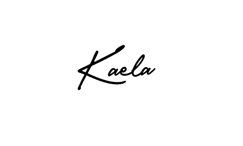 Kaela stylish signature style. Best Handwritten Sign (AmerikaSignatureDemo-Regular) for my name. Handwritten Signature Collection Ideas for my name Kaela. Kaela signature style 3 images and pictures png