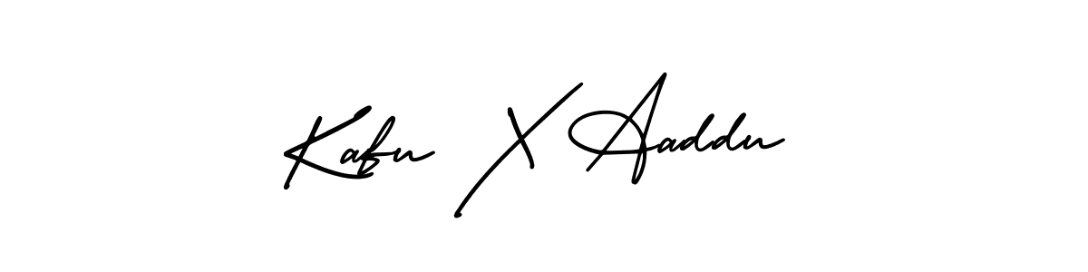 How to make Kafu X Aaddu name signature. Use AmerikaSignatureDemo-Regular style for creating short signs online. This is the latest handwritten sign. Kafu X Aaddu signature style 3 images and pictures png