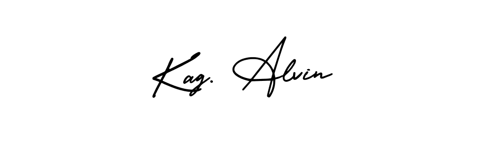 Kag. Alvin stylish signature style. Best Handwritten Sign (AmerikaSignatureDemo-Regular) for my name. Handwritten Signature Collection Ideas for my name Kag. Alvin. Kag. Alvin signature style 3 images and pictures png