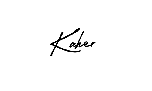 Use a signature maker to create a handwritten signature online. With this signature software, you can design (AmerikaSignatureDemo-Regular) your own signature for name Kaher. Kaher signature style 3 images and pictures png