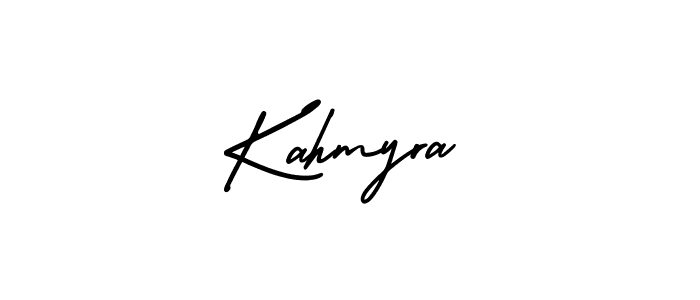 AmerikaSignatureDemo-Regular is a professional signature style that is perfect for those who want to add a touch of class to their signature. It is also a great choice for those who want to make their signature more unique. Get Kahmyra name to fancy signature for free. Kahmyra signature style 3 images and pictures png