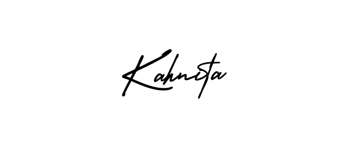 AmerikaSignatureDemo-Regular is a professional signature style that is perfect for those who want to add a touch of class to their signature. It is also a great choice for those who want to make their signature more unique. Get Kahnita name to fancy signature for free. Kahnita signature style 3 images and pictures png