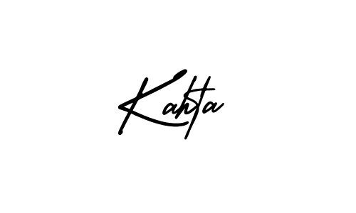 How to make Kahta name signature. Use AmerikaSignatureDemo-Regular style for creating short signs online. This is the latest handwritten sign. Kahta signature style 3 images and pictures png