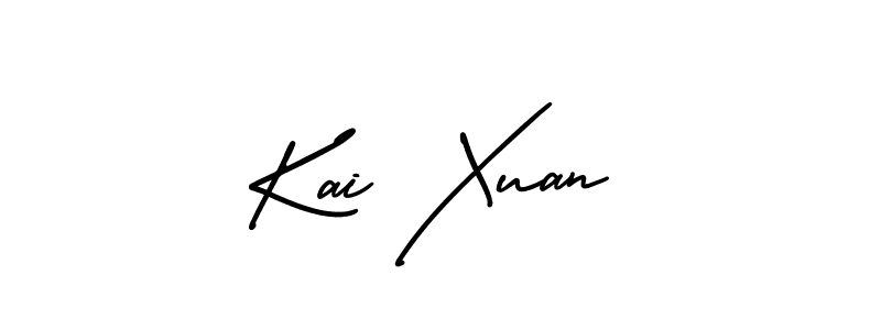 You should practise on your own different ways (AmerikaSignatureDemo-Regular) to write your name (Kai Xuan) in signature. don't let someone else do it for you. Kai Xuan signature style 3 images and pictures png