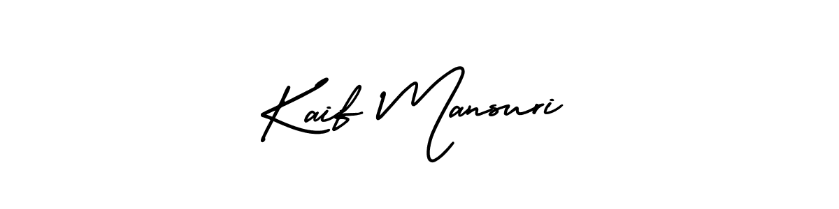 The best way (AmerikaSignatureDemo-Regular) to make a short signature is to pick only two or three words in your name. The name Kaif Mansuri include a total of six letters. For converting this name. Kaif Mansuri signature style 3 images and pictures png