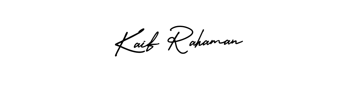 It looks lik you need a new signature style for name Kaif Rahaman. Design unique handwritten (AmerikaSignatureDemo-Regular) signature with our free signature maker in just a few clicks. Kaif Rahaman signature style 3 images and pictures png