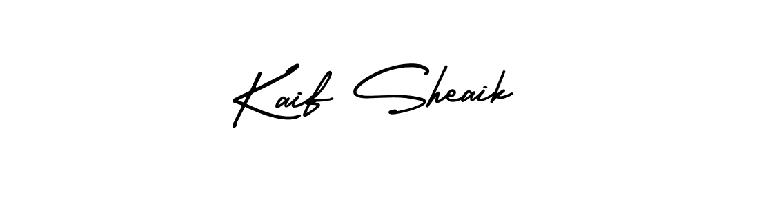 The best way (AmerikaSignatureDemo-Regular) to make a short signature is to pick only two or three words in your name. The name Kaif Sheaik include a total of six letters. For converting this name. Kaif Sheaik signature style 3 images and pictures png