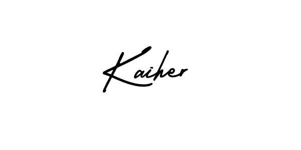 Use a signature maker to create a handwritten signature online. With this signature software, you can design (AmerikaSignatureDemo-Regular) your own signature for name Kaiher. Kaiher signature style 3 images and pictures png