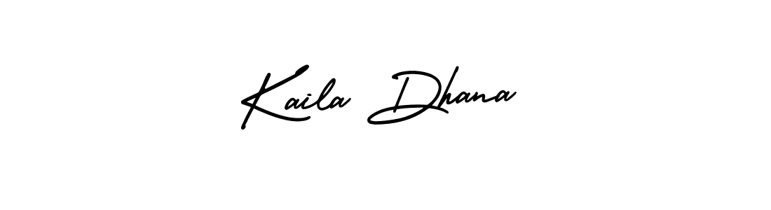 The best way (AmerikaSignatureDemo-Regular) to make a short signature is to pick only two or three words in your name. The name Kaila Dhana include a total of six letters. For converting this name. Kaila Dhana signature style 3 images and pictures png