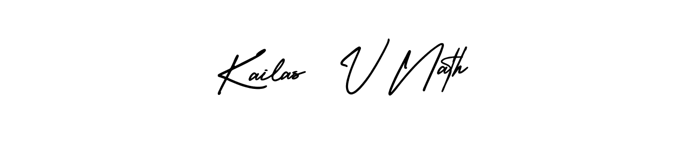 if you are searching for the best signature style for your name Kailas  V Nath. so please give up your signature search. here we have designed multiple signature styles  using AmerikaSignatureDemo-Regular. Kailas  V Nath signature style 3 images and pictures png