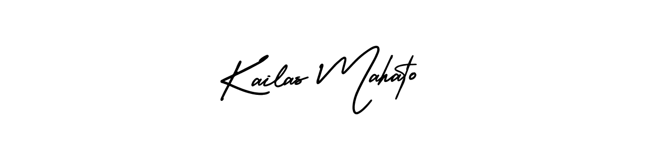 The best way (AmerikaSignatureDemo-Regular) to make a short signature is to pick only two or three words in your name. The name Kailas Mahato include a total of six letters. For converting this name. Kailas Mahato signature style 3 images and pictures png