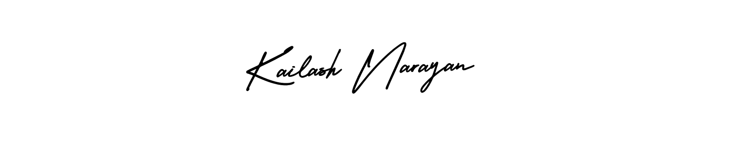 This is the best signature style for the Kailash Narayan name. Also you like these signature font (AmerikaSignatureDemo-Regular). Mix name signature. Kailash Narayan signature style 3 images and pictures png