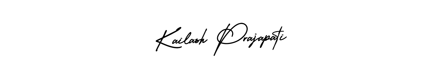 You should practise on your own different ways (AmerikaSignatureDemo-Regular) to write your name (Kailash Prajapati) in signature. don't let someone else do it for you. Kailash Prajapati signature style 3 images and pictures png