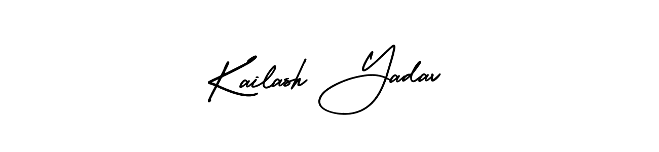 You should practise on your own different ways (AmerikaSignatureDemo-Regular) to write your name (Kailash Yadav) in signature. don't let someone else do it for you. Kailash Yadav signature style 3 images and pictures png