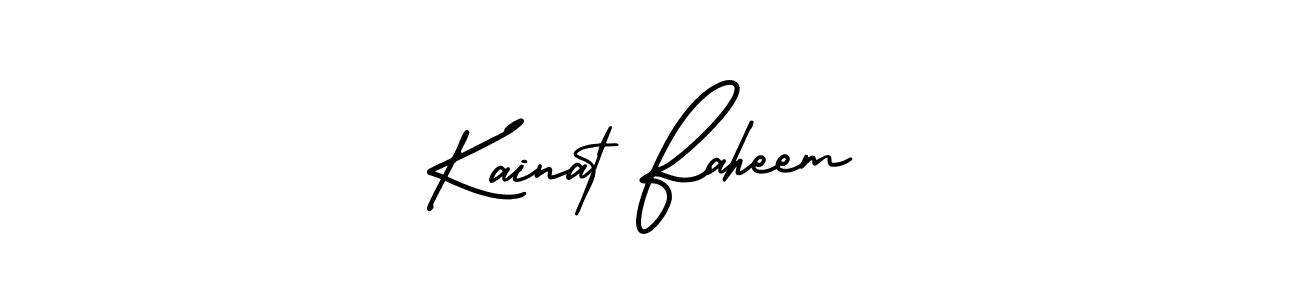 How to Draw Kainat Faheem signature style? AmerikaSignatureDemo-Regular is a latest design signature styles for name Kainat Faheem. Kainat Faheem signature style 3 images and pictures png