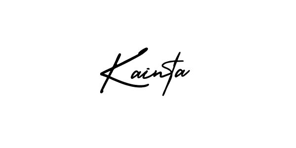 How to make Kainta name signature. Use AmerikaSignatureDemo-Regular style for creating short signs online. This is the latest handwritten sign. Kainta signature style 3 images and pictures png