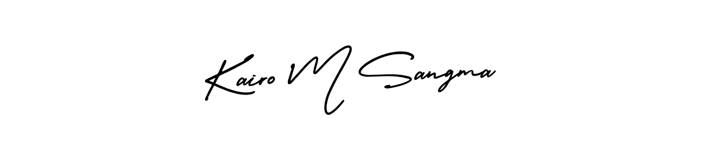 Create a beautiful signature design for name Kairo M Sangma. With this signature (AmerikaSignatureDemo-Regular) fonts, you can make a handwritten signature for free. Kairo M Sangma signature style 3 images and pictures png