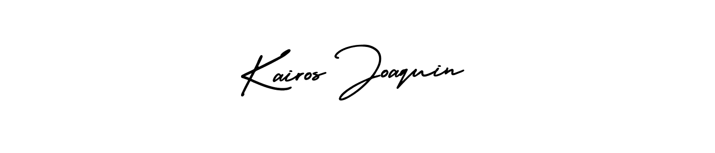 This is the best signature style for the Kairos Joaquin name. Also you like these signature font (AmerikaSignatureDemo-Regular). Mix name signature. Kairos Joaquin signature style 3 images and pictures png