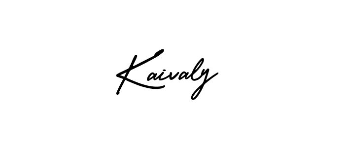 You should practise on your own different ways (AmerikaSignatureDemo-Regular) to write your name (Kaivaly) in signature. don't let someone else do it for you. Kaivaly signature style 3 images and pictures png