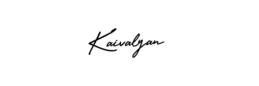 The best way (AmerikaSignatureDemo-Regular) to make a short signature is to pick only two or three words in your name. The name Kaivalyan include a total of six letters. For converting this name. Kaivalyan signature style 3 images and pictures png