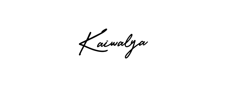 The best way (AmerikaSignatureDemo-Regular) to make a short signature is to pick only two or three words in your name. The name Kaiwalya include a total of six letters. For converting this name. Kaiwalya signature style 3 images and pictures png