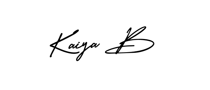 Use a signature maker to create a handwritten signature online. With this signature software, you can design (AmerikaSignatureDemo-Regular) your own signature for name Kaiya B. Kaiya B signature style 3 images and pictures png