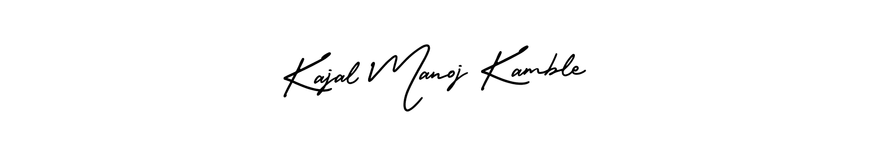 This is the best signature style for the Kajal Manoj Kamble name. Also you like these signature font (AmerikaSignatureDemo-Regular). Mix name signature. Kajal Manoj Kamble signature style 3 images and pictures png