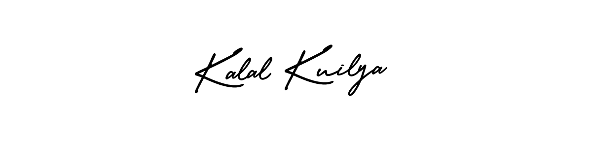 You should practise on your own different ways (AmerikaSignatureDemo-Regular) to write your name (Kalal Kuilya) in signature. don't let someone else do it for you. Kalal Kuilya signature style 3 images and pictures png