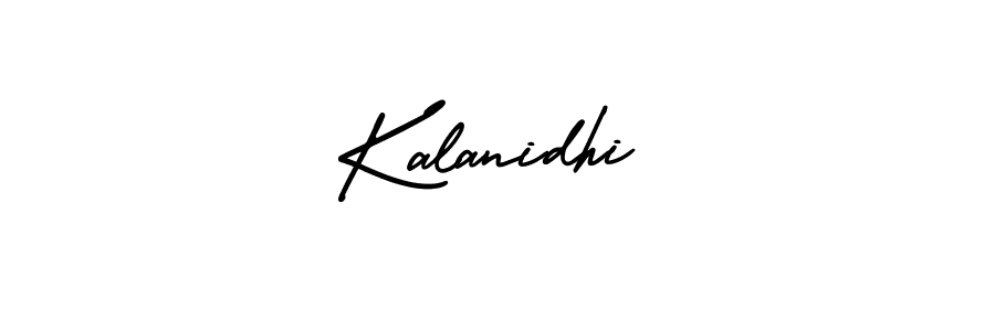 How to make Kalanidhi name signature. Use AmerikaSignatureDemo-Regular style for creating short signs online. This is the latest handwritten sign. Kalanidhi signature style 3 images and pictures png