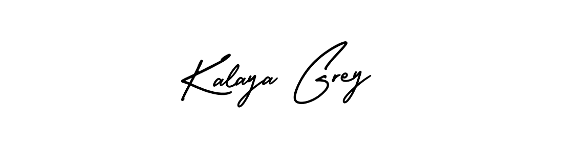 You should practise on your own different ways (AmerikaSignatureDemo-Regular) to write your name (Kalaya Grey) in signature. don't let someone else do it for you. Kalaya Grey signature style 3 images and pictures png