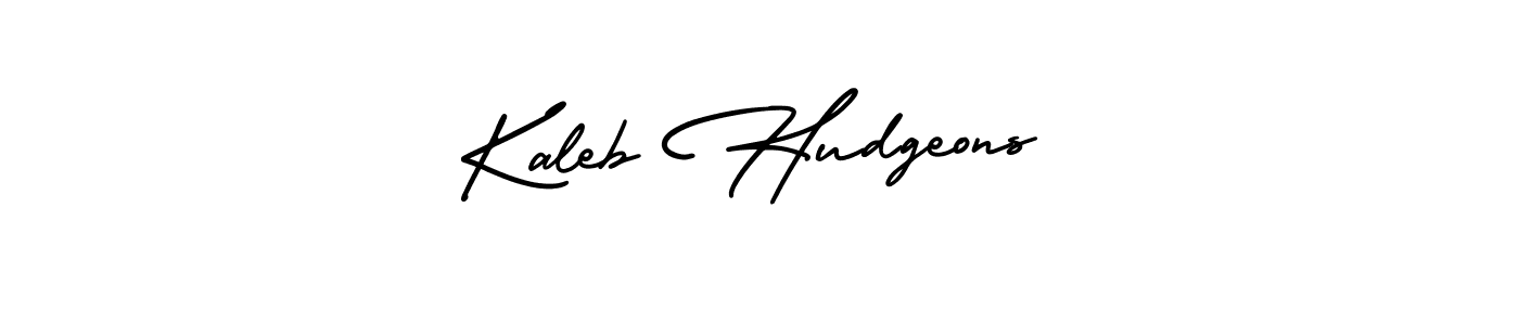 You should practise on your own different ways (AmerikaSignatureDemo-Regular) to write your name (Kaleb Hudgeons) in signature. don't let someone else do it for you. Kaleb Hudgeons signature style 3 images and pictures png