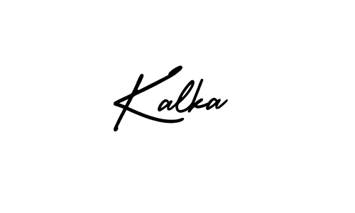 The best way (AmerikaSignatureDemo-Regular) to make a short signature is to pick only two or three words in your name. The name Kalka include a total of six letters. For converting this name. Kalka signature style 3 images and pictures png