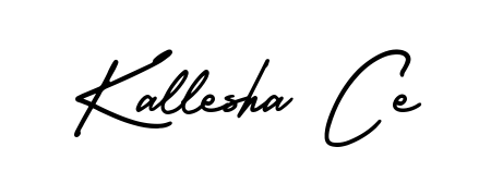 Give your name Kallesha Ce an exquisite flair with the AmerikaSignatureDemo-Regular script font. Ideal for contracts, resumes, and formal letterheads. Kallesha Ce signature style 3 images and pictures png