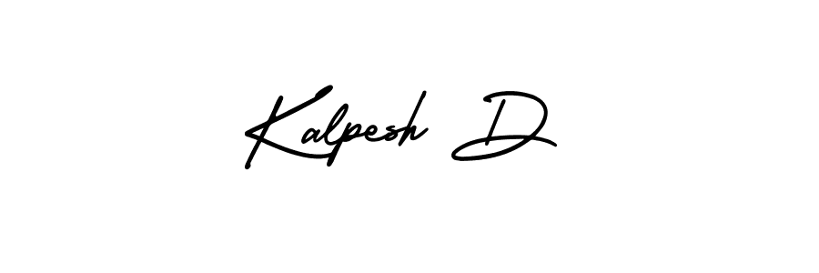 The best way (AmerikaSignatureDemo-Regular) to make a short signature is to pick only two or three words in your name. The name Kalpesh D include a total of six letters. For converting this name. Kalpesh D signature style 3 images and pictures png