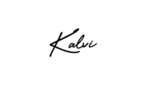 How to make Kalvi name signature. Use AmerikaSignatureDemo-Regular style for creating short signs online. This is the latest handwritten sign. Kalvi signature style 3 images and pictures png