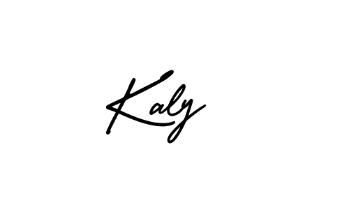 The best way (AmerikaSignatureDemo-Regular) to make a short signature is to pick only two or three words in your name. The name Kaly  include a total of six letters. For converting this name. Kaly  signature style 3 images and pictures png