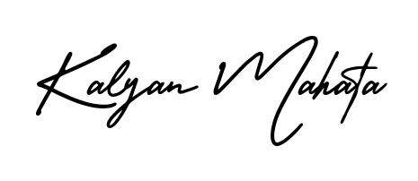 Create a personalized artistic stamp with Kalyan Mahata in AmerikaSignatureDemo-Regular font. Perfect for visual artists, designers, and influencers. Kalyan Mahata signature style 3 images and pictures png