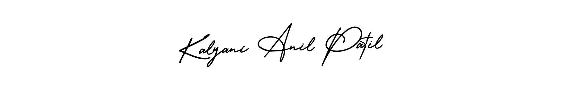 You should practise on your own different ways (AmerikaSignatureDemo-Regular) to write your name (Kalyani Anil Patil) in signature. don't let someone else do it for you. Kalyani Anil Patil signature style 3 images and pictures png