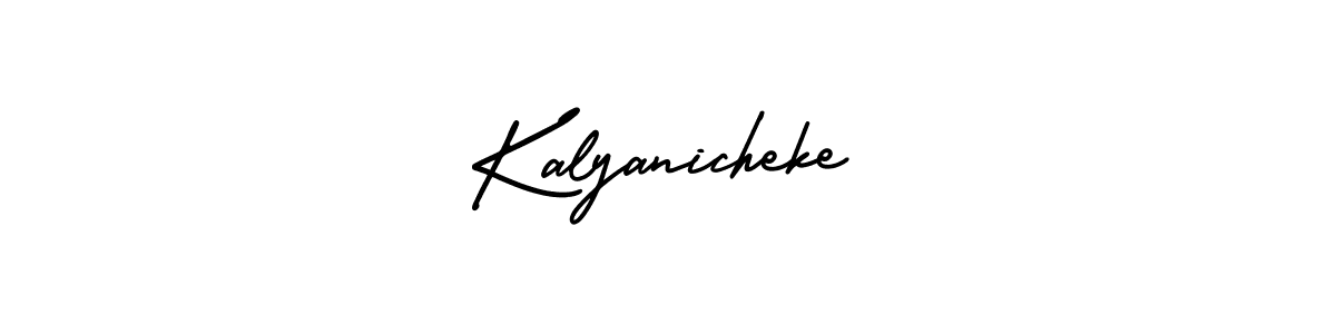 How to make Kalyanicheke name signature. Use AmerikaSignatureDemo-Regular style for creating short signs online. This is the latest handwritten sign. Kalyanicheke signature style 3 images and pictures png