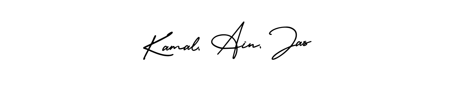 The best way (AmerikaSignatureDemo-Regular) to make a short signature is to pick only two or three words in your name. The name Kamal, Ain, Jas include a total of six letters. For converting this name. Kamal, Ain, Jas signature style 3 images and pictures png