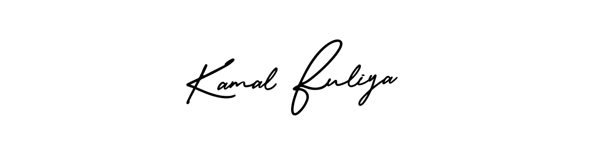 This is the best signature style for the Kamal Fuliya name. Also you like these signature font (AmerikaSignatureDemo-Regular). Mix name signature. Kamal Fuliya signature style 3 images and pictures png