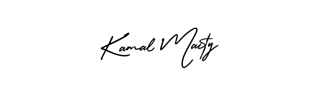 You should practise on your own different ways (AmerikaSignatureDemo-Regular) to write your name (Kamal Maity) in signature. don't let someone else do it for you. Kamal Maity signature style 3 images and pictures png