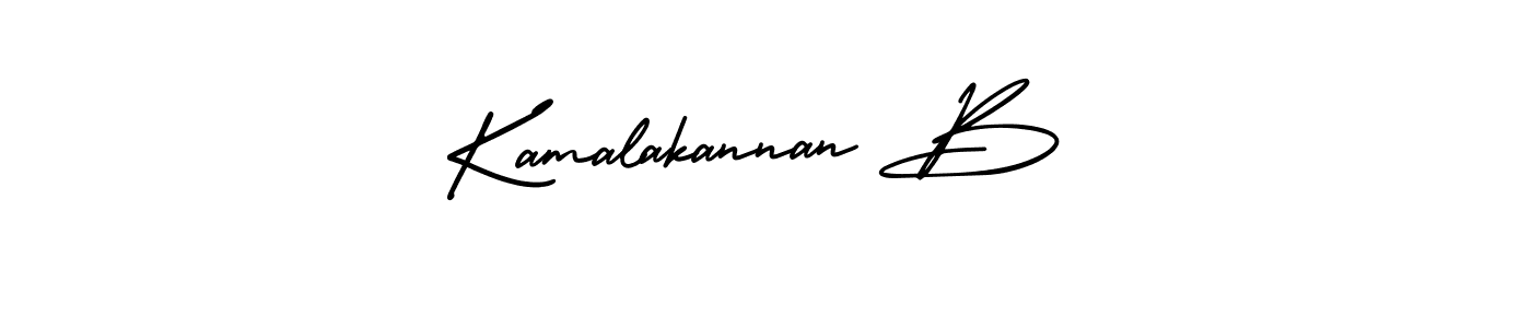 You should practise on your own different ways (AmerikaSignatureDemo-Regular) to write your name (Kamalakannan B) in signature. don't let someone else do it for you. Kamalakannan B signature style 3 images and pictures png