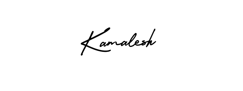 The best way (AmerikaSignatureDemo-Regular) to make a short signature is to pick only two or three words in your name. The name Kamalesh include a total of six letters. For converting this name. Kamalesh signature style 3 images and pictures png