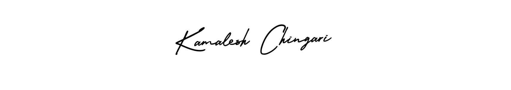 The best way (AmerikaSignatureDemo-Regular) to make a short signature is to pick only two or three words in your name. The name Kamalesh Chingari include a total of six letters. For converting this name. Kamalesh Chingari signature style 3 images and pictures png