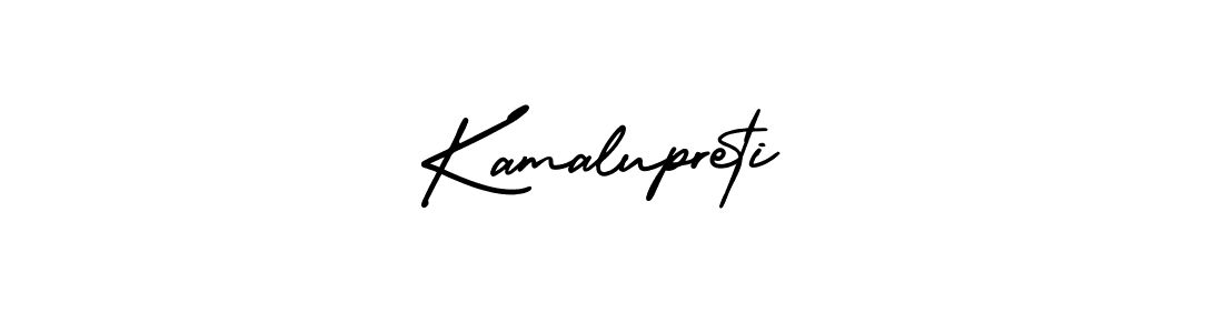 The best way (AmerikaSignatureDemo-Regular) to make a short signature is to pick only two or three words in your name. The name Kamalupreti include a total of six letters. For converting this name. Kamalupreti signature style 3 images and pictures png