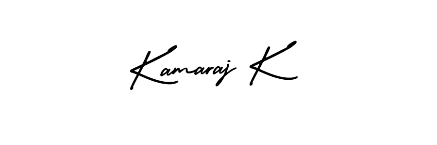 You should practise on your own different ways (AmerikaSignatureDemo-Regular) to write your name (Kamaraj K) in signature. don't let someone else do it for you. Kamaraj K signature style 3 images and pictures png