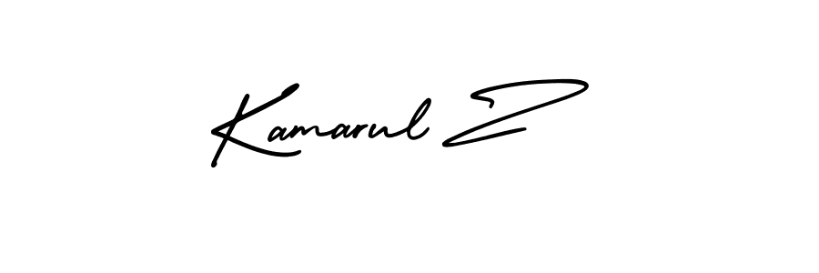 Use a signature maker to create a handwritten signature online. With this signature software, you can design (AmerikaSignatureDemo-Regular) your own signature for name Kamarul Z. Kamarul Z signature style 3 images and pictures png